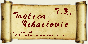Toplica Mihailović vizit kartica